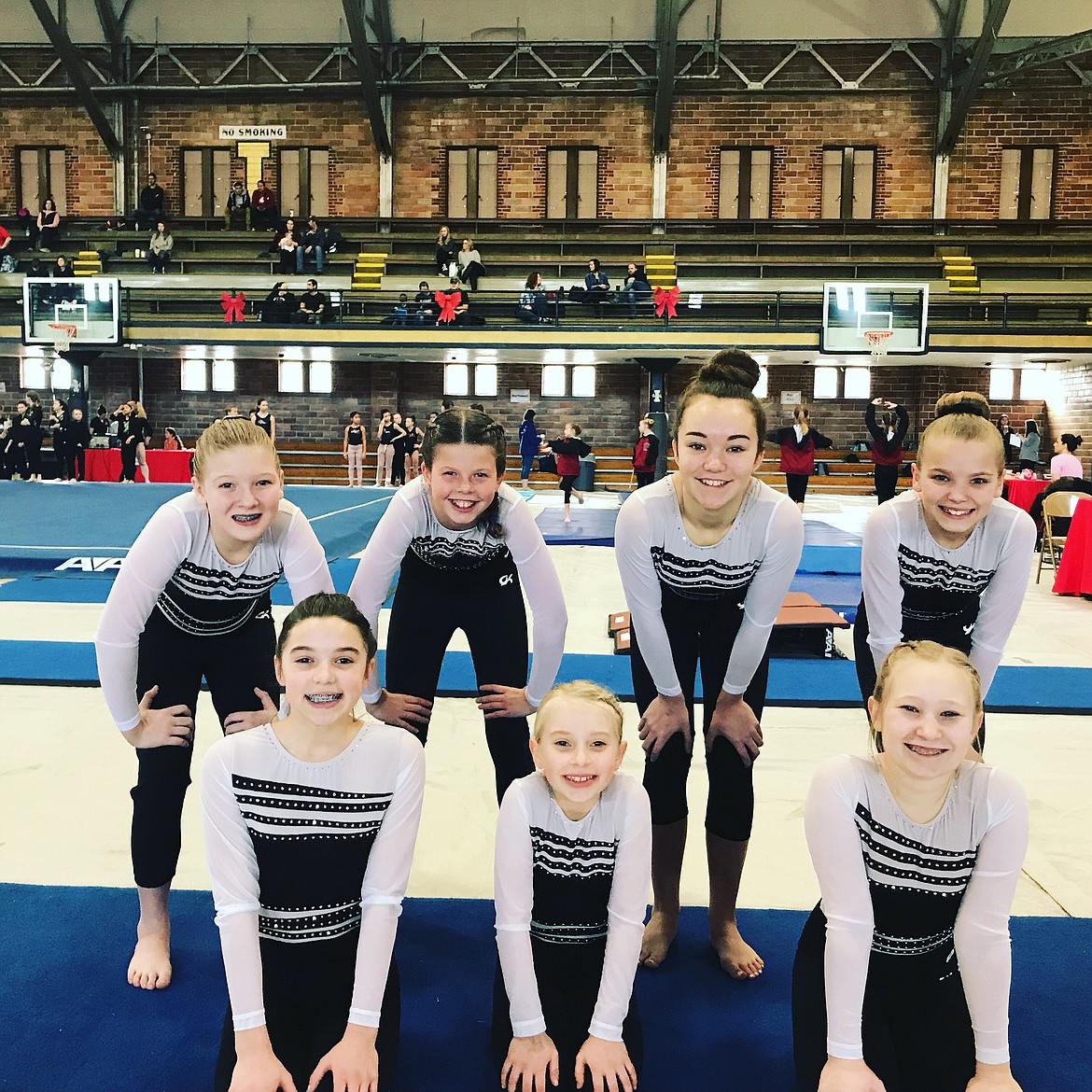 Courtesy photo
Team Avant Coeur Gymnastics Xcel Silvers competed at the recent Palouse Invitational. In the front row from left are Mya Trejos, Dakota Hoch, Avary McAllister; and back row from left, Cameron Cox, Aiva Reed, Sammy Pereira and Amberly Johnson.