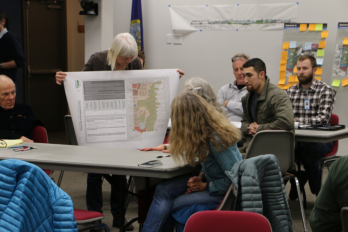 (Photo by MARY MALONE)
Community members discussed their thoughts on the University of Idaho property on Boyer Avenue during a workshop Tuesday, following open houses hosted by the city Planning and Zoning Commission this week, along with representatives from partnering organizations Studio Cascade, Walker Macy and Idaho Smart Growth.