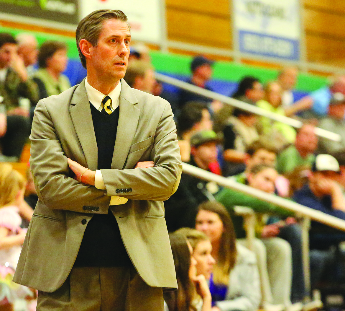 Connor Vanderweyst/Columbia Basin Herald
Big Bend head coach Preston Wilks looks on during the second half.