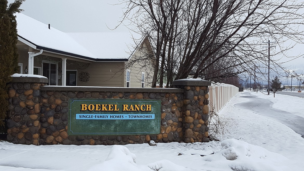 Entry into the Boekel Ranch neighborhood in Rathdrum.