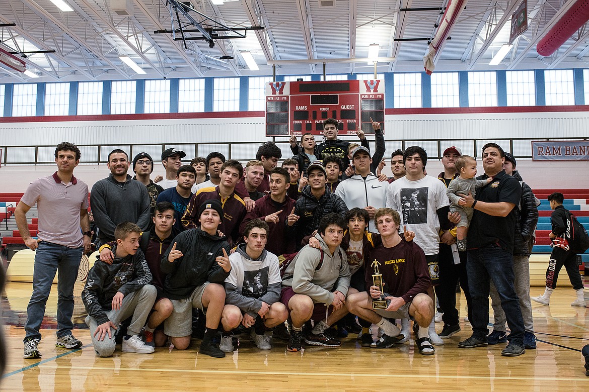 Brandi Engel/courtesy photo
Moses Lake wrestling celebrates its district championship.