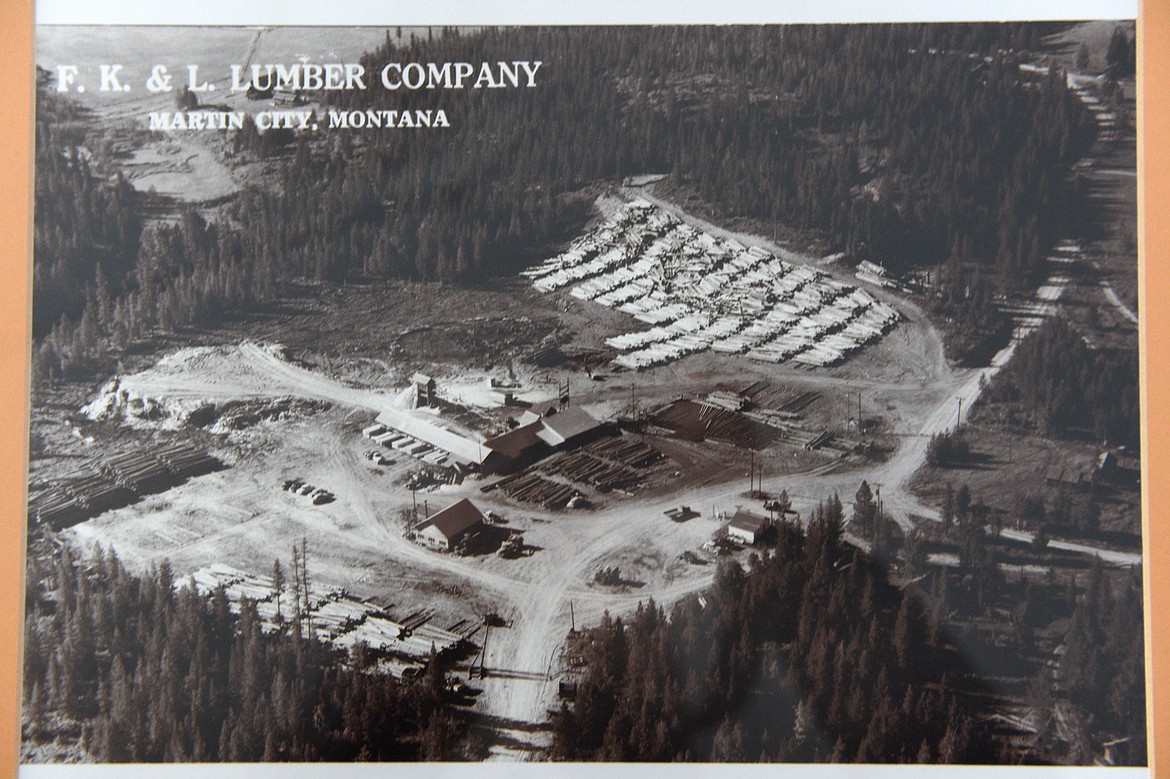 An aerial view of the FK&amp;L Lumber Co. that operated until 1964 on land that is part of the Abbott Valley Homestead. Several of the cabins rented to visitors on the homestead are cabins and homes where mill workers once lived. (Photo courtesy of Doyle Foley)