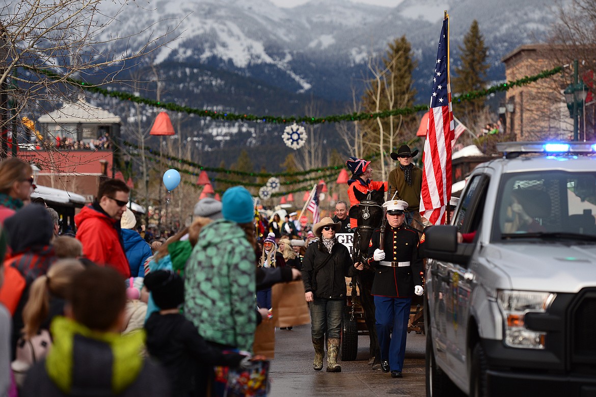 Parade grand marshal Eddie &#147;The Eagle&#148; Edwards rides a float.