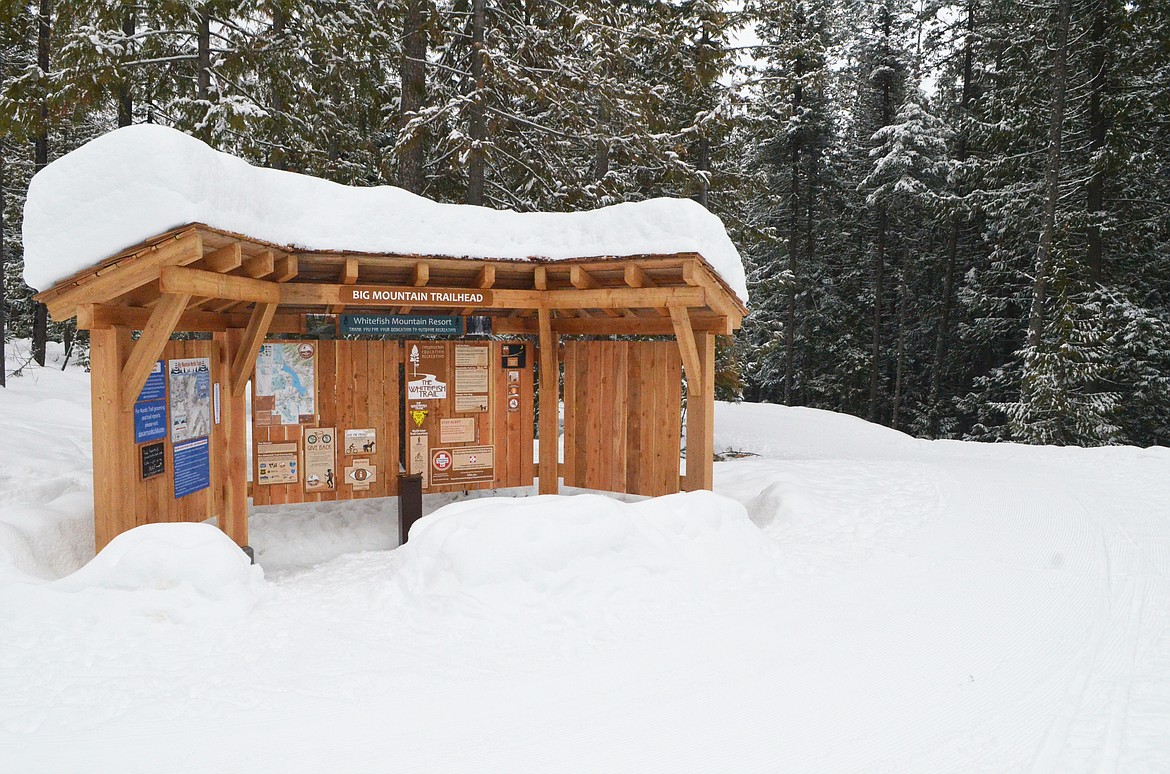 The Big Mountain Trailhead on the Whitefish Trail includes an informational kiosk and outhouse. (Heidi Desch/Whitefish Pilot)