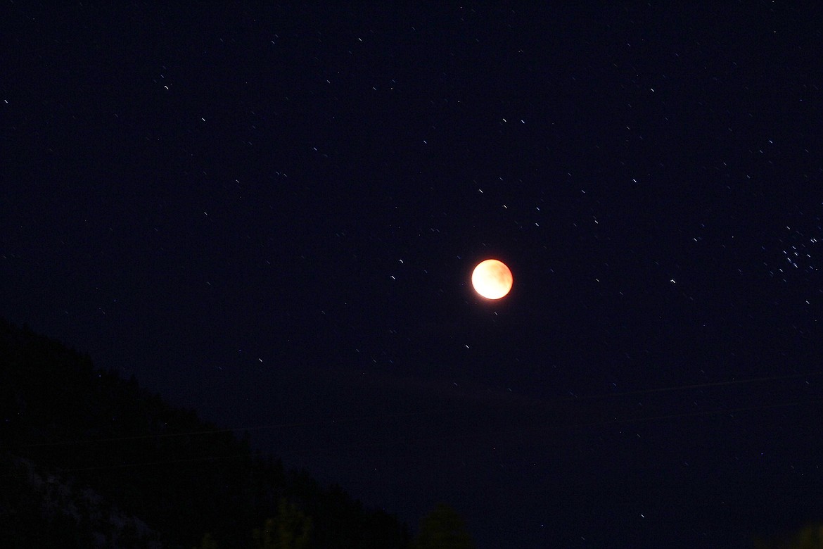 A supermoon, blue moon and total lunar eclipse invaded the morning sky on Jan. 31. A phenomenon not seen in 150 years in America. By 7:20 a.m. the moon came out from the Earth&#146;s shadow just before sunrise. (Kathleen Woodford/Mineral Independent)