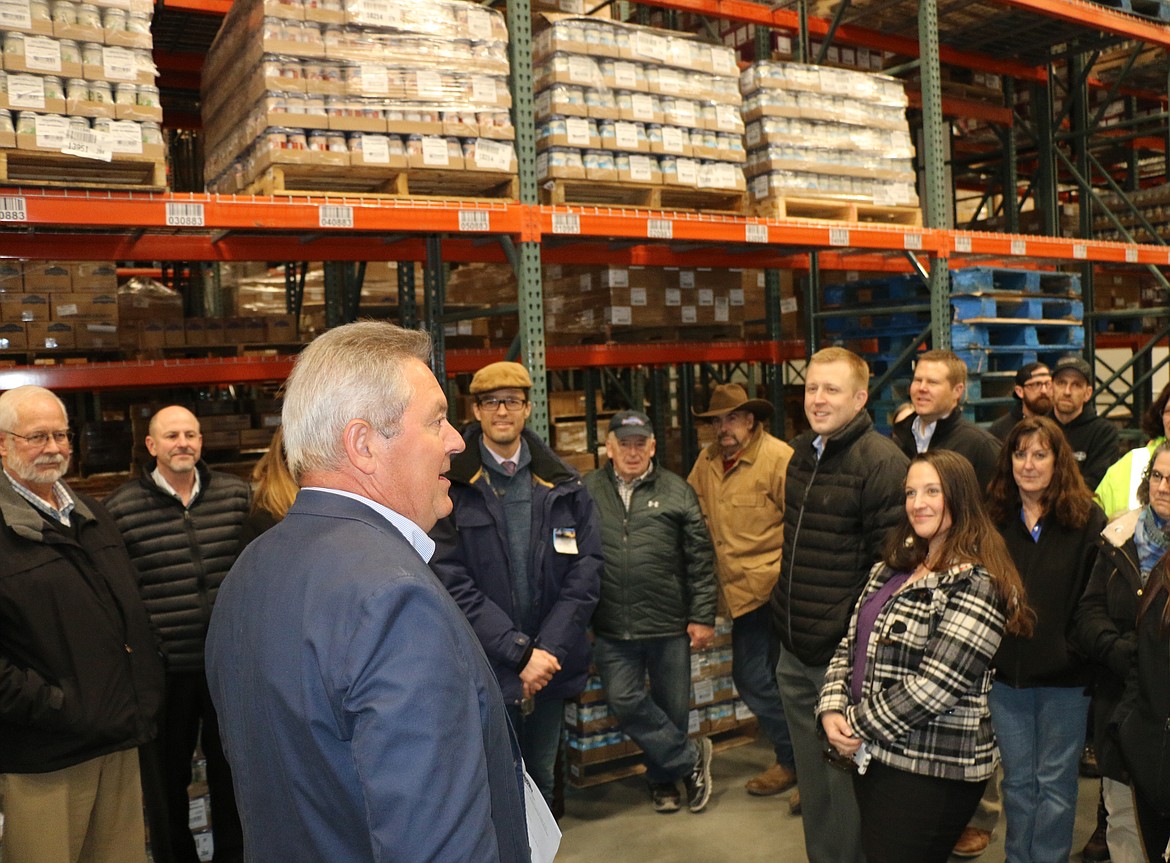 (Photo by CAROLINE LOBSINGER)Litehouse President and CEO Jim Frank talks to company employees, board members, and local officials at a ribbon-cutting ceremony held to celebrate a $6.2 million expansion of its Sandpoint production facility.