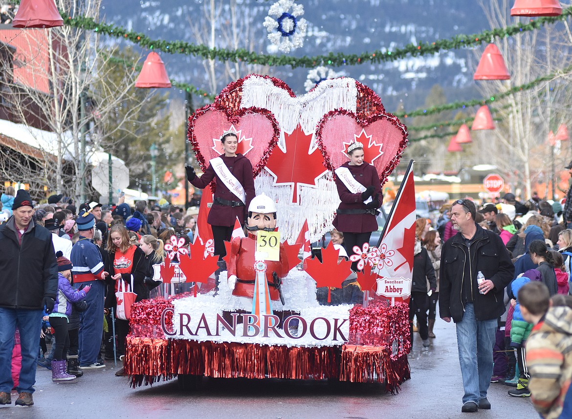 Floats make their way down Central Avenue Saturday during the Whitefish Winter Carnival Grand Parade. This year&#146;s theme for the 59th  annual Carnival was &#147;Fly Like an Eagle.&#148; (Heidi Desch/Whitefish Pilot)