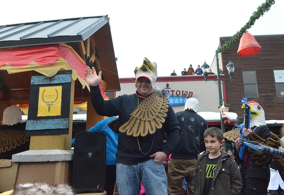 The North Valley Hospital float makes its way down Central Avenue Saturday during the Whitefish Winter Carnival Grand Parade. This year&#146;s theme for the 59th  annual Carnival was &#147;Fly Like an Eagle.&#148; (Heidi Desch/Whitefish Pilot)