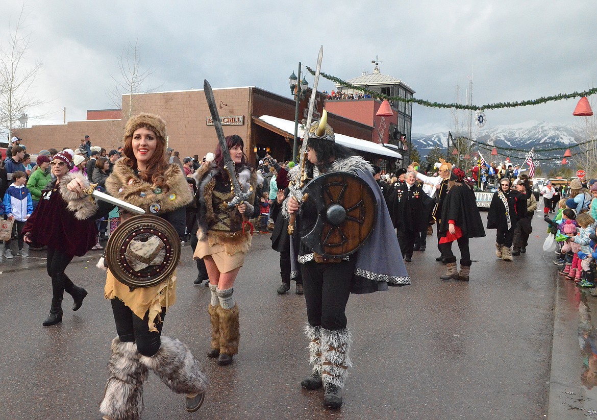 Vikings make their way down Central Avenue Saturday during the Whitefish Winter Carnival Grand Parade. This year&#146;s theme for the 59th  annual Carnival was &#147;Fly Like an Eagle.&#148; (Heidi Desch/Whitefish Pilot)