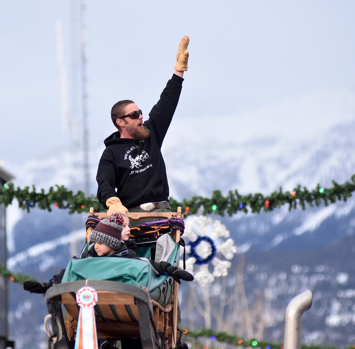 Floats make their way down Central Avenue Saturday during the Whitefish Winter Carnival Grand Parade. This year&#146;s theme for the 59th  annual Carnival was &#147;Fly Like an Eagle.&#148; (Heidi Desch/Whitefish Pilot)