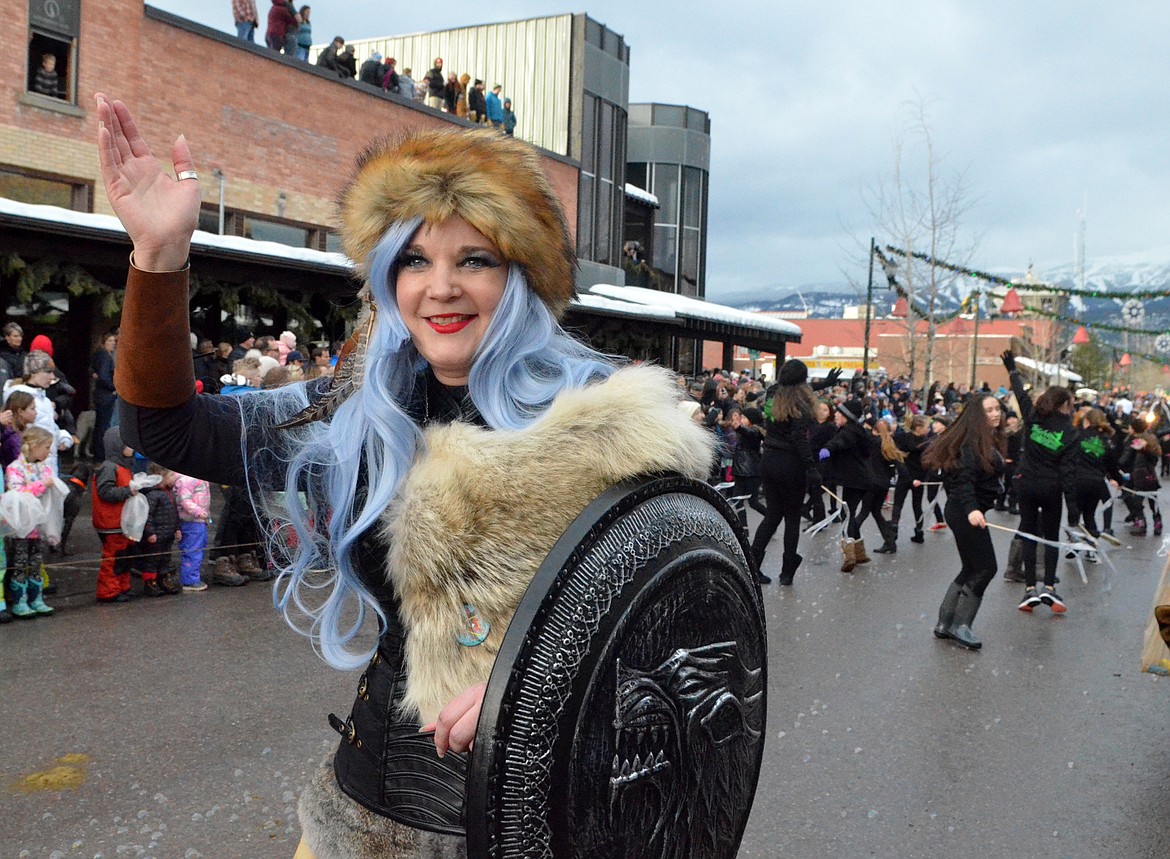 A Viking makes her way down Central Avenue. (Heidi Desch/Whitefish Pilot)