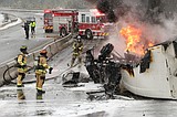 Fiery semi rollover blocks I90
