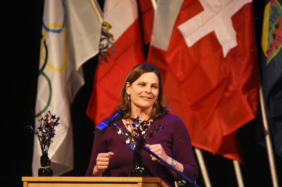 Former Olympian Hilary Lindh was the keynote speaker for the Whitefish Chamber Awards Gala Feb. 7 at the O'Shaughnessy Center.