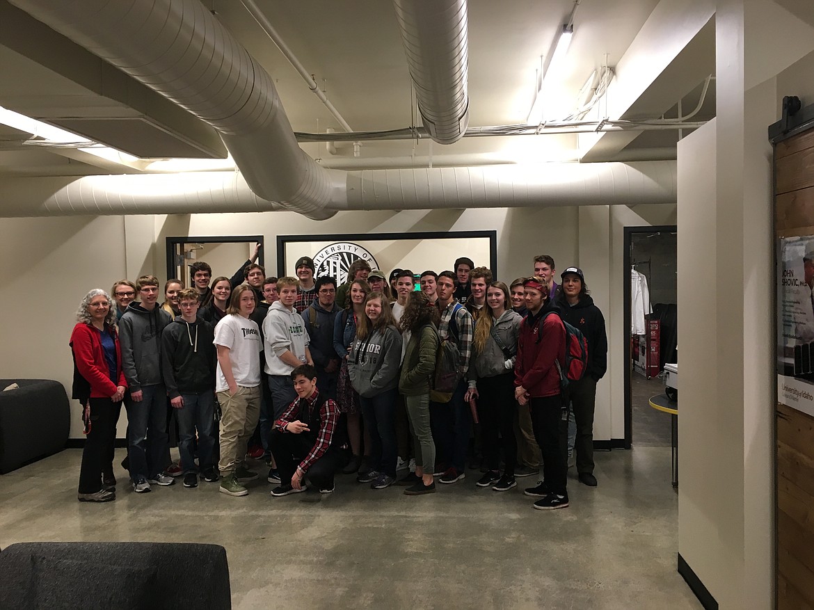 (Courtesy photo)
Sandpoint High School students in Nan Brothers' dual-credit computer science class toured the computer science department at the University of Idaho's Coeur d'Alene extension last Friday, where they saw robotics demonstrations and more.