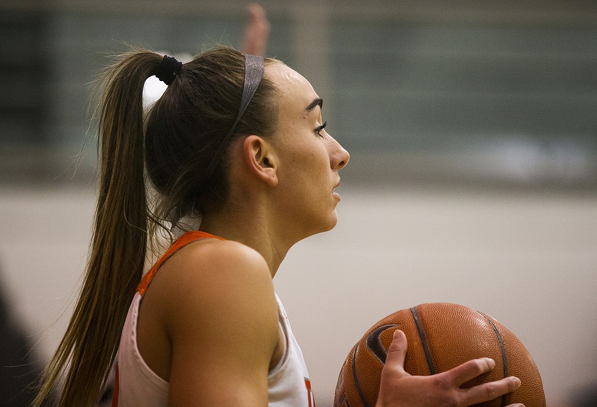 LOREN BENOIT/Press
Post Falls guard Bayley Brennan looks to inbound the ball to a teammate in the Trojans&#146; 5A Region 1 Championship game victory over Lewiston last week.