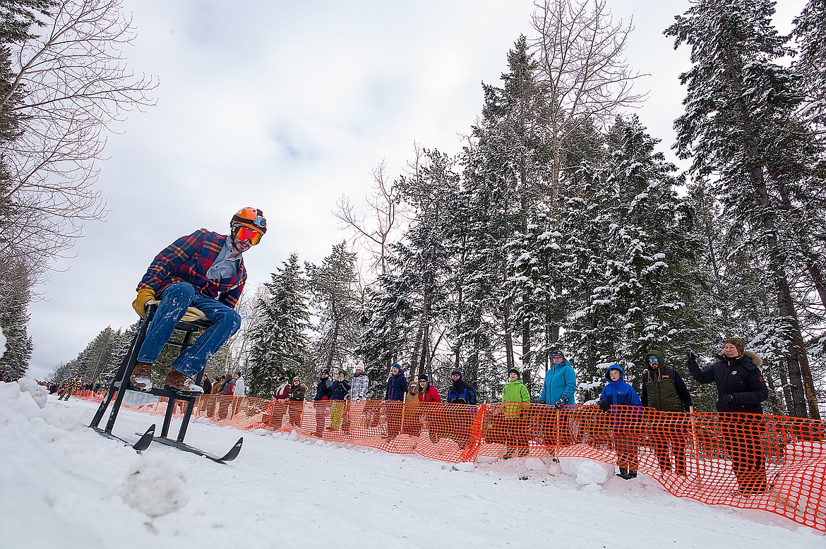 A racer blasts down Sugar Hill.