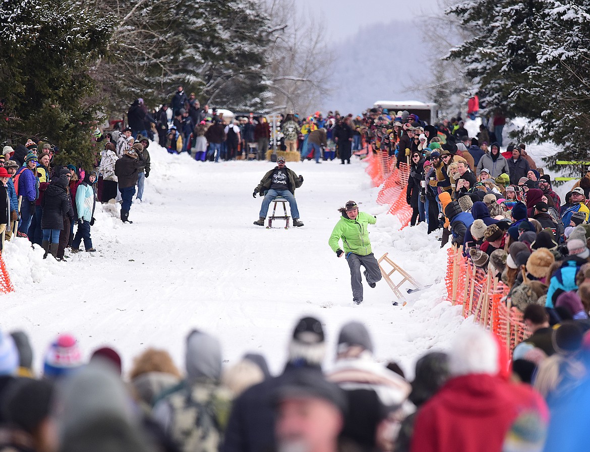 The bar stool races drew thousands of spectators.