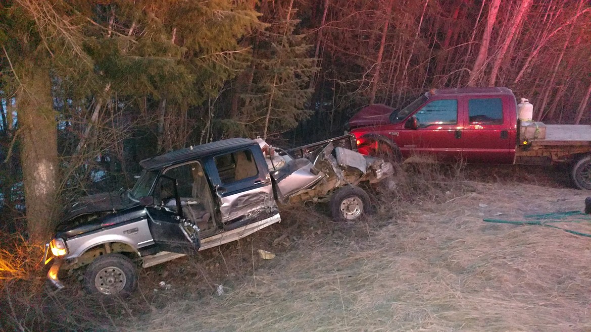 Courtesy photo
These trucks were involved in an accident early Saturday morning on the north end of Pleasant Valley Loop.