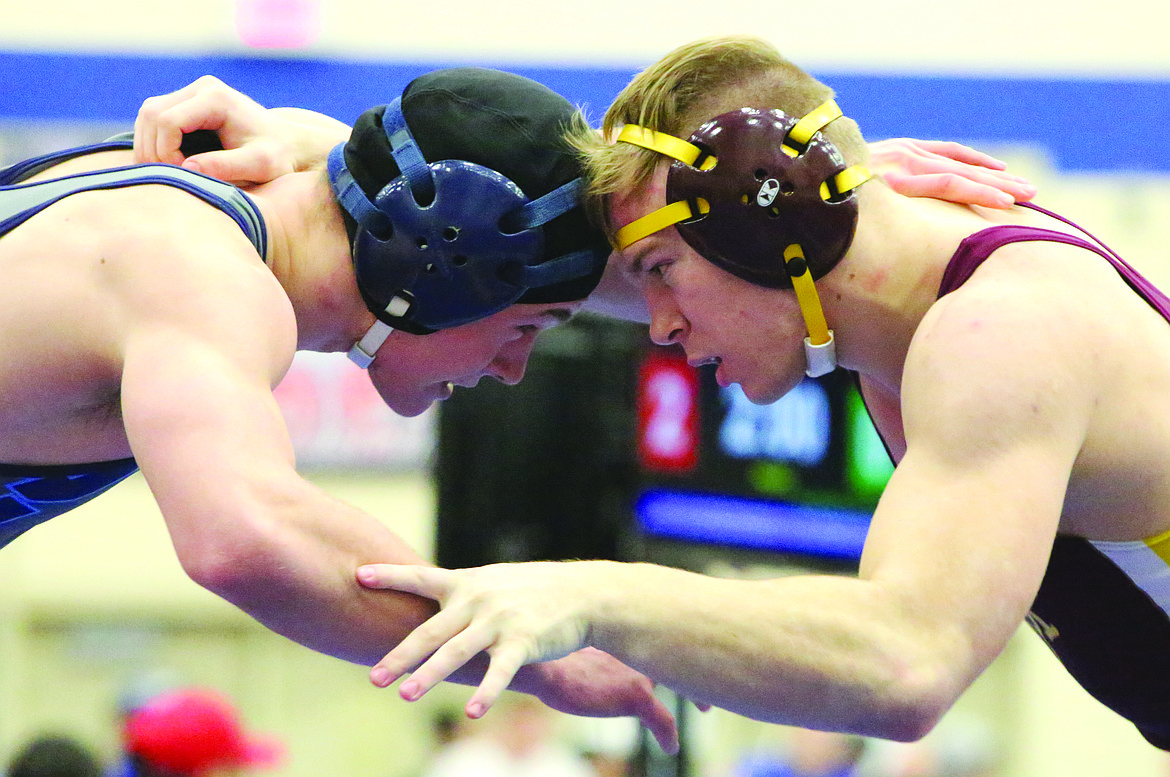 Connor Vanderweyst/Columbia Basin Herald
Moses Lake's Beau Mauseth (right) works during the regional semifinals.