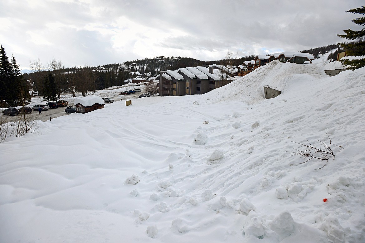 Slightly over an acre of land for sale between the Upper Village parking lot and Lift Plaza at Whitefish Mountain Resort on Thursday, Feb. 8. (Casey Kreider/Daily Inter Lake)
