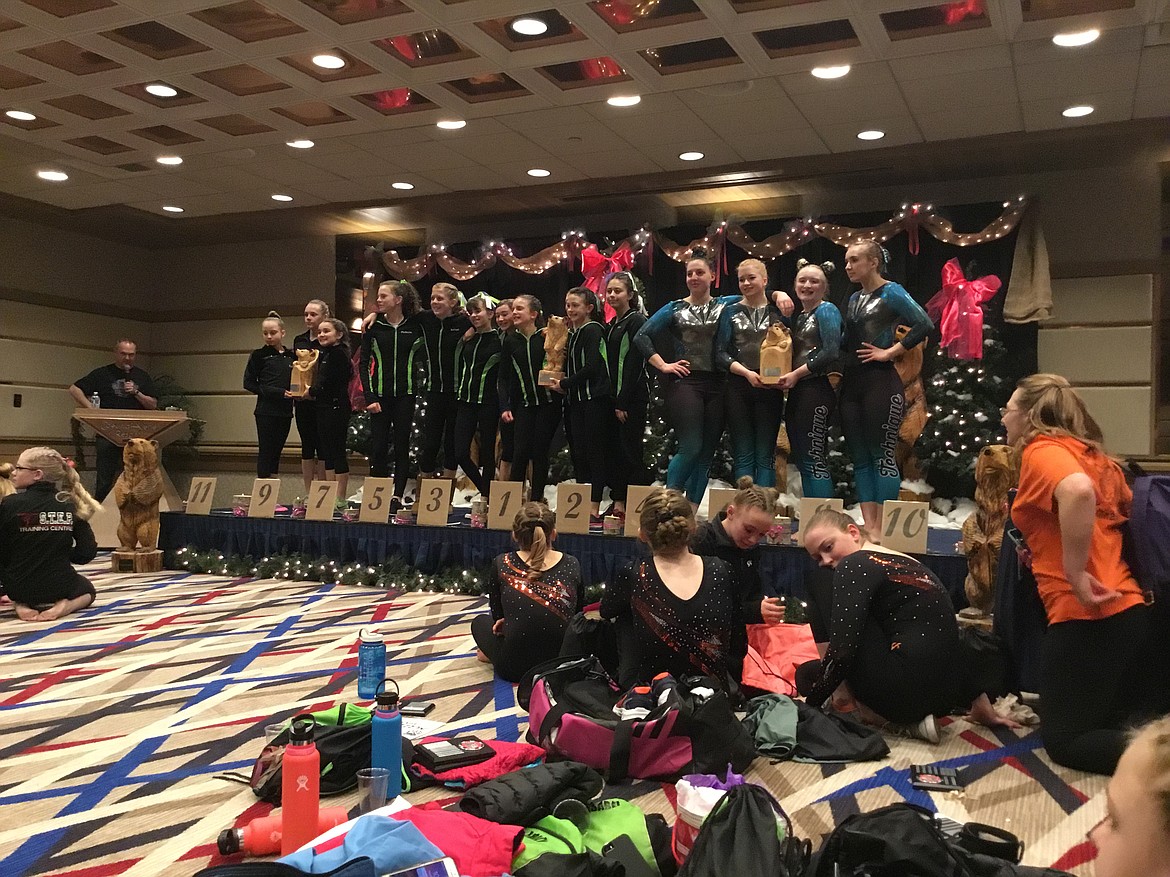 Courtesy photo
The Technique Gymnastics Xcel Platinum team took second place at last weekend's Great West Gym Fest at The Coeur d'Alene Resort.