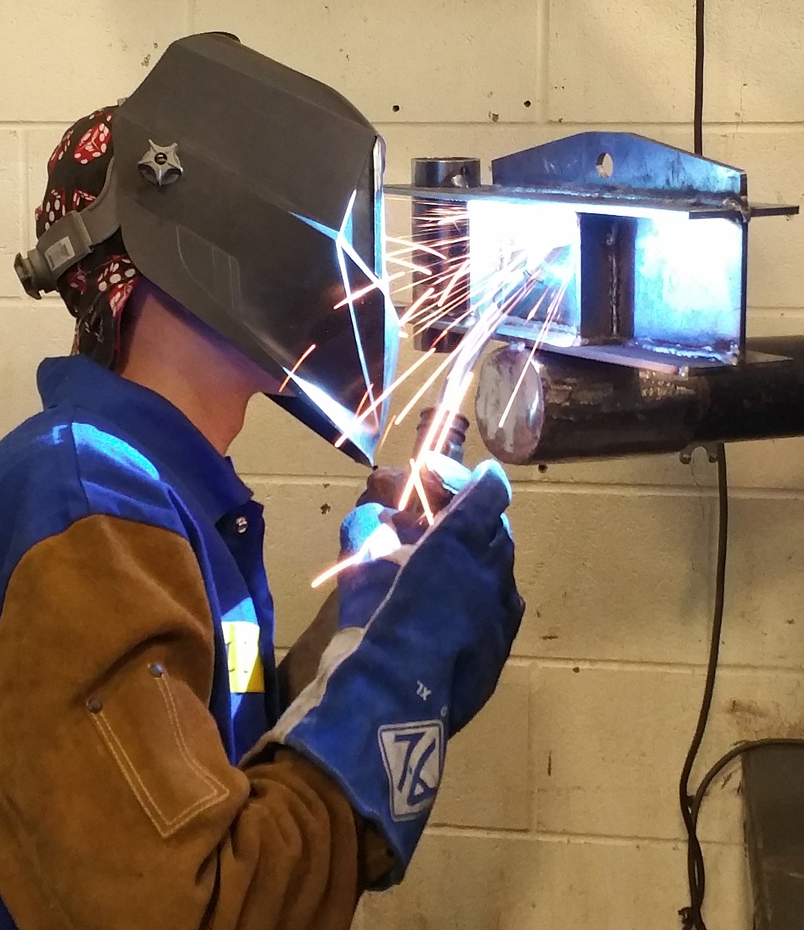 Libby High School&#146;s Michael Diller works on the piece he had to weld in place for the FVCC Welding Competition on Feb. 22. (Courtesy photo)