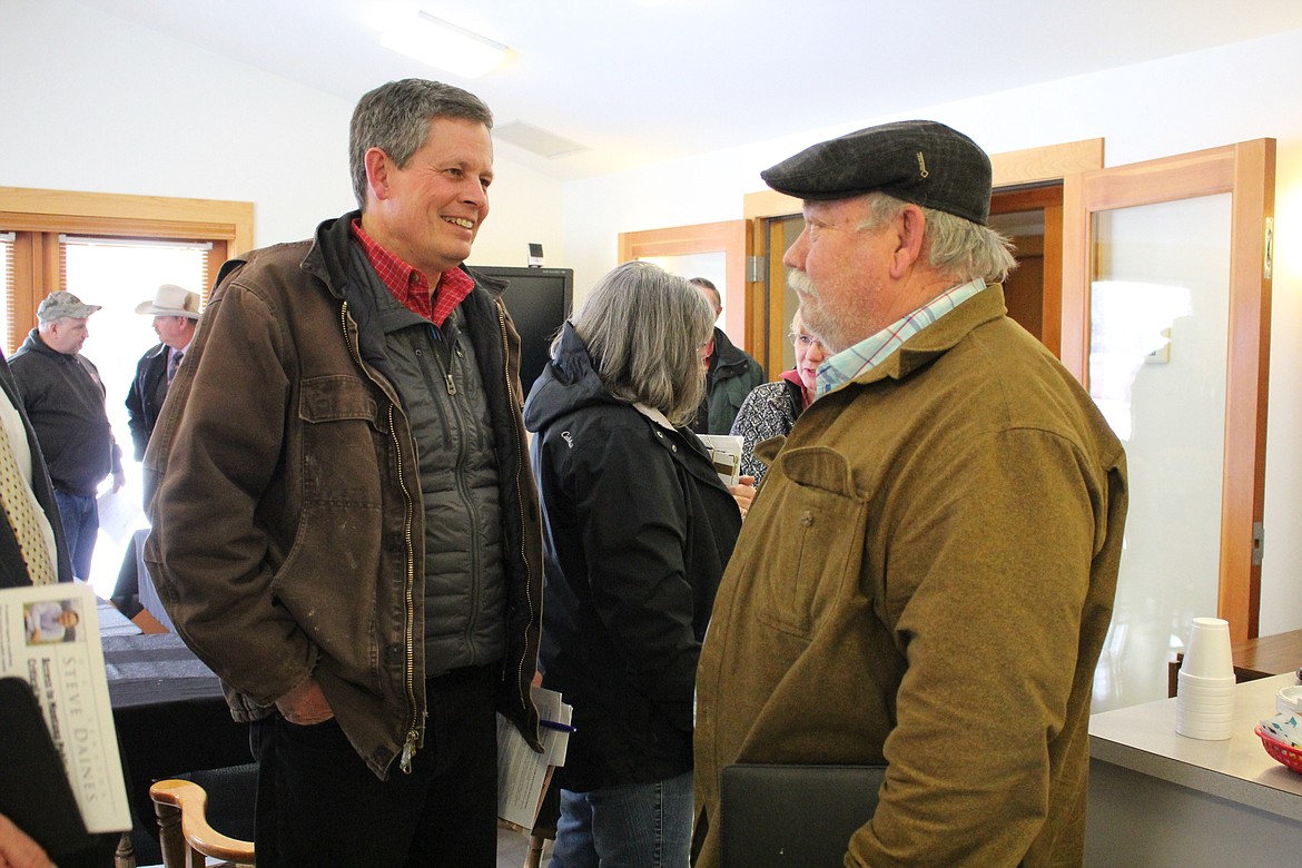 Sen. Steve Daines, R-Mont. stopped in Superior on Wednesday, Feb. 21 as part of his 17 county tour to talk about his Protect Public Use of Public Lands Act (S.2206). (Kathleen Woodford/Mineral Independent)