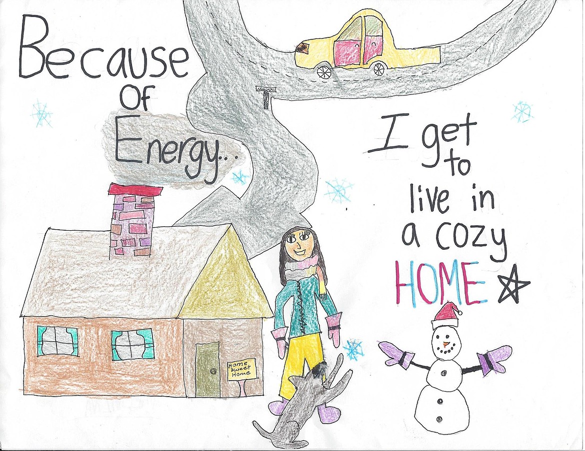 A drawing by Valentina Sacca of West Glacier Elementary School won third place in Energy Share of Montana&#146;s art contest.