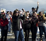 Champs share glory with fans at rally
