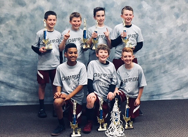Courtesy photo
The North Idaho Elite fifth-grade boys basketball team won the 2017-18 Spokane AAU fifth-grade league championship. In the front row from left are Cason Miller, Stockton Montague and Wyatt Riske; and back row from left, Dylan Sutich, Caden Symons, Evan Shanley and Reed Sylte. Not pictured are Richie Hackett, coach Dave Miller and Eric Shanley.