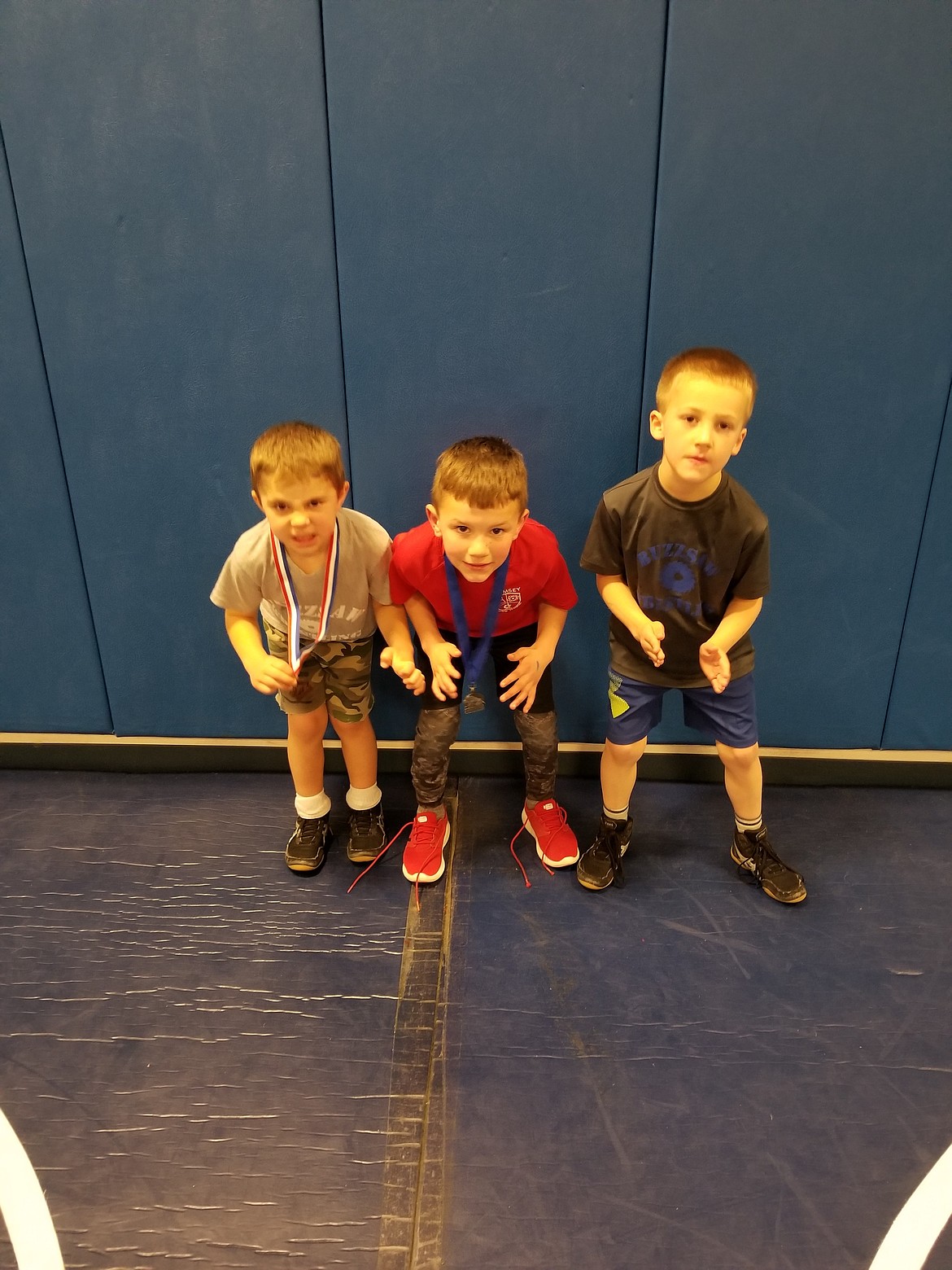 Courtesy photo
Buzzsaw Wrestling Club results from the Big Cat Tournament Feb. 24 at Mead, Wash. From left are Drake Paragamian, 1st place; Colby Adams, 3rd place; and Dallas Hays, 2nd place.