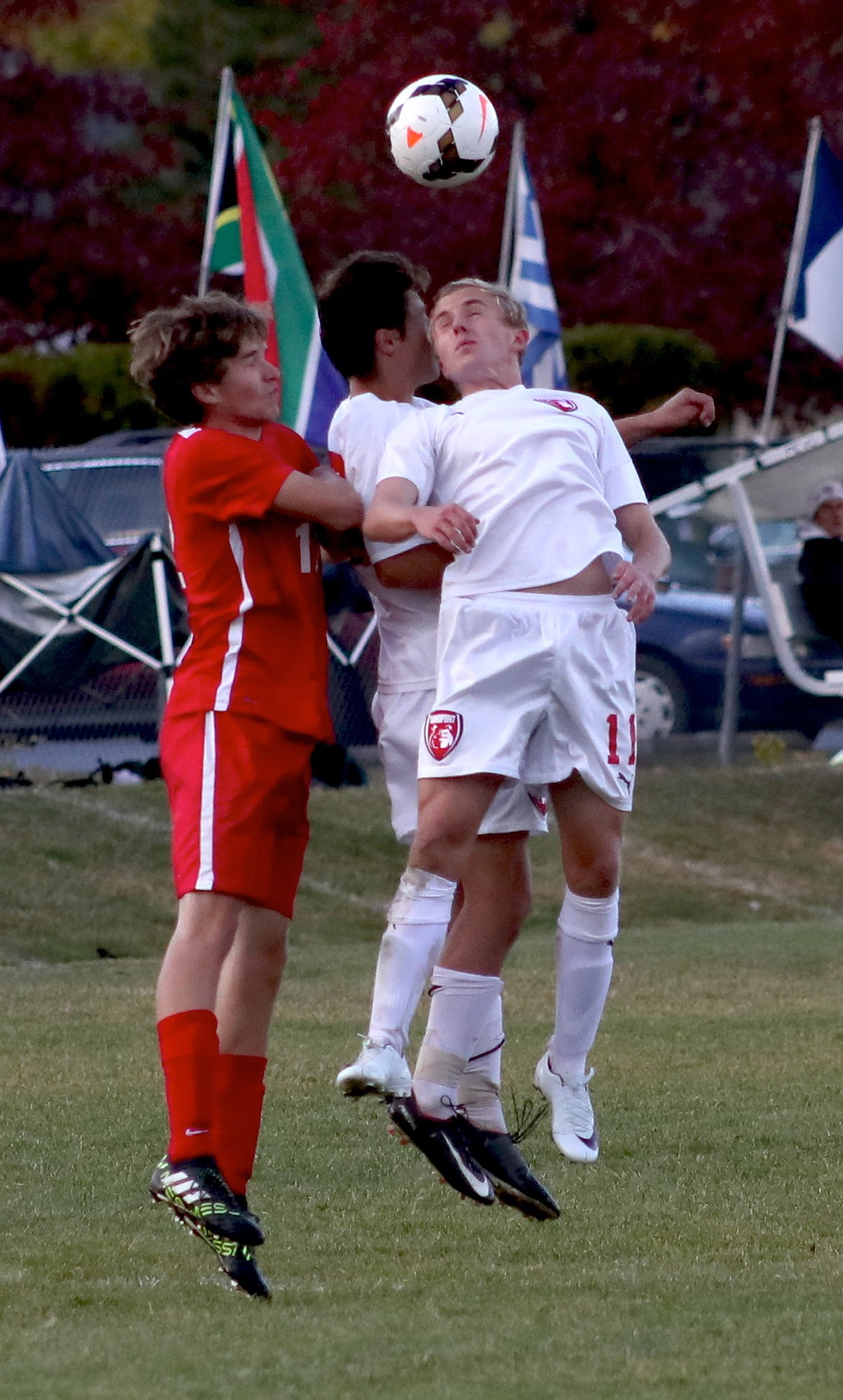 (Photo by ERIC PLUMMER)
Christian Dressel, right, will play soccer in college.