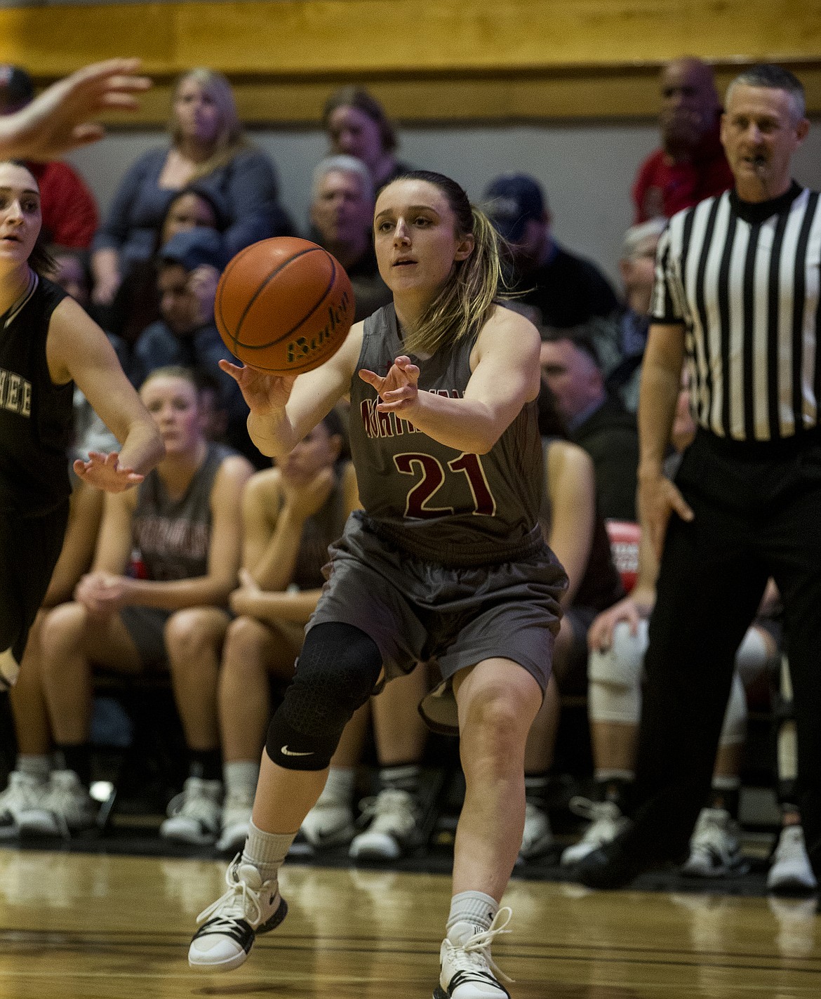 Shae Logozzo of North Idaho College passes the ball against Wenatchee Valley.
