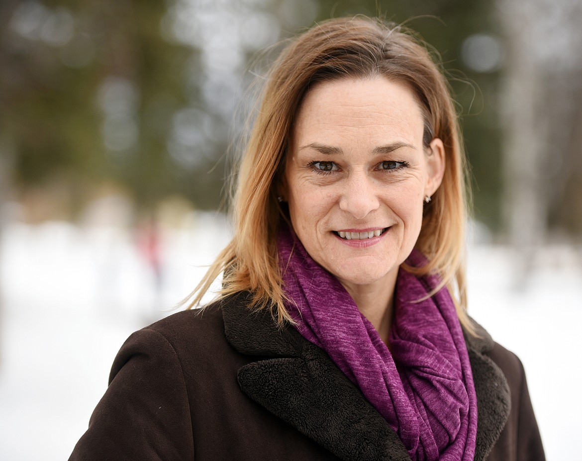 Portrait of Becky Notch at Woodland Park on Tuesday, March 6, in Kalispell. Notch has been named the Mother of Year for Montana.(Brenda Ahearn/Daily Inter Lake)