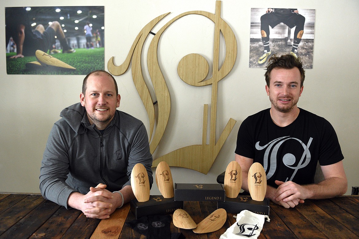 Legend Soccer Co. co-founders Sean Person and Rolond Benedict in Whitefish on Friday, March 2. (Casey Kreider/Daily Inter Lake)