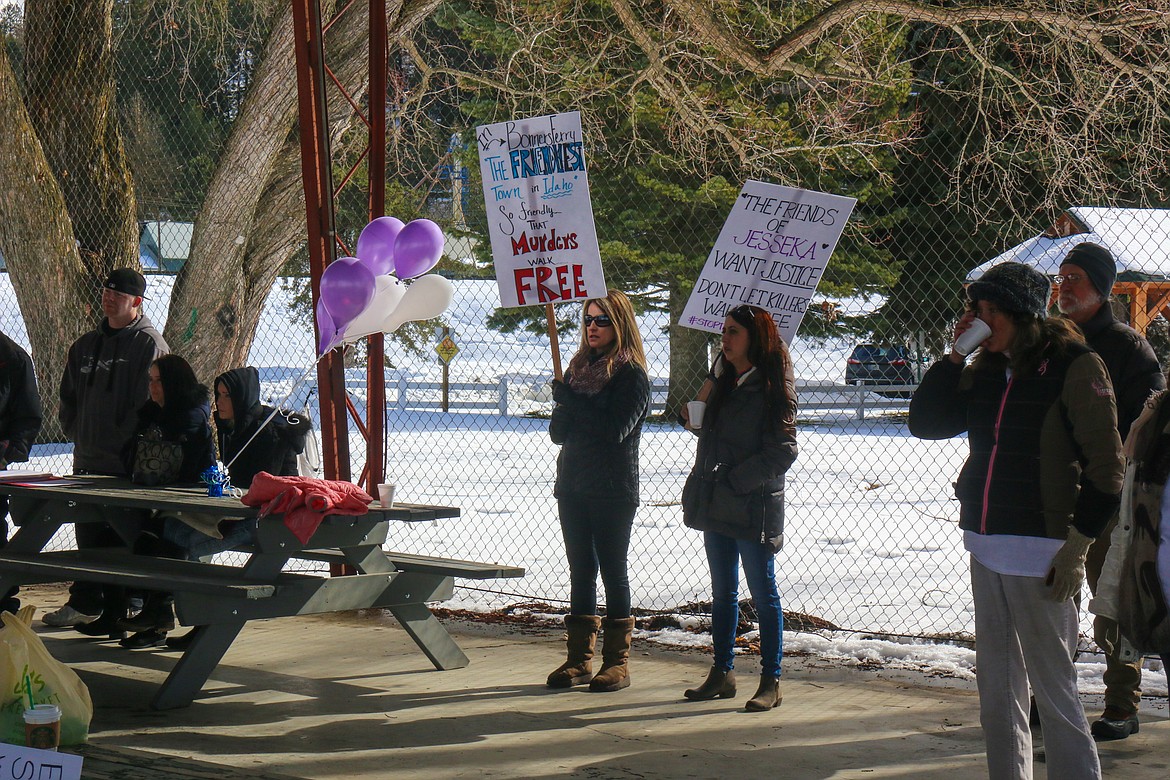 Photo by Mandi Bateman
A rally and peaceful protest was held March 3 at the Boundary County Fairgrounds about this week&#146;s sentencing hearing for Eric Dante (scheduled today, March 8), as well as domestic violence in general.