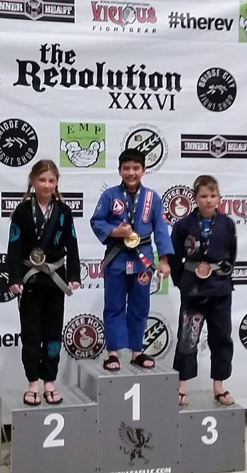 Courtesy photos
Sofia Brown stood proudly on the winners podium after placing second in the gi class.