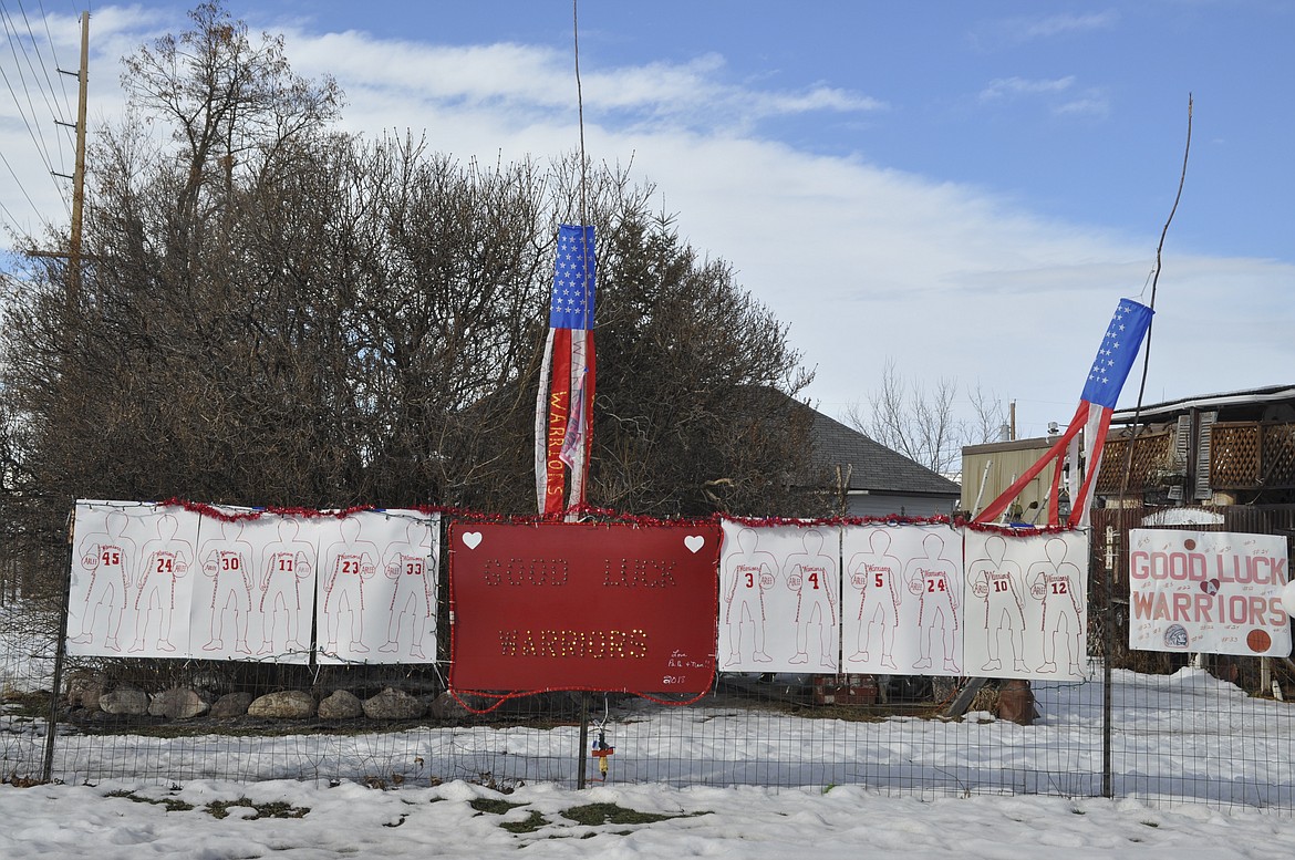 ARLEE RESIDENTS show their support for the Warriors during the team&#146;s trip to Butte last week. (Ashley Fox/Lake County Leader)