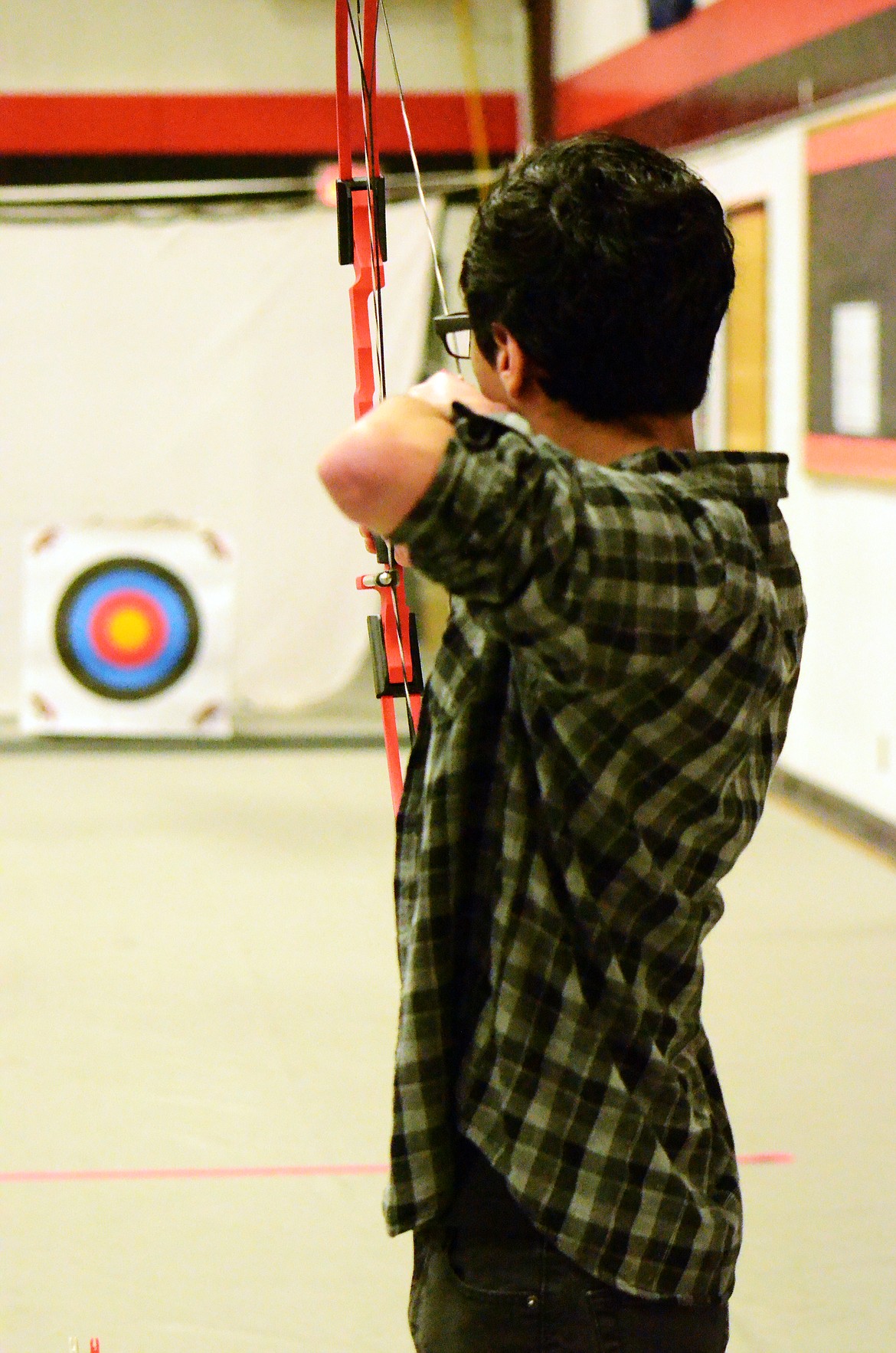 Anjel Martinez of Plains takes aim at his target during the weekend event.