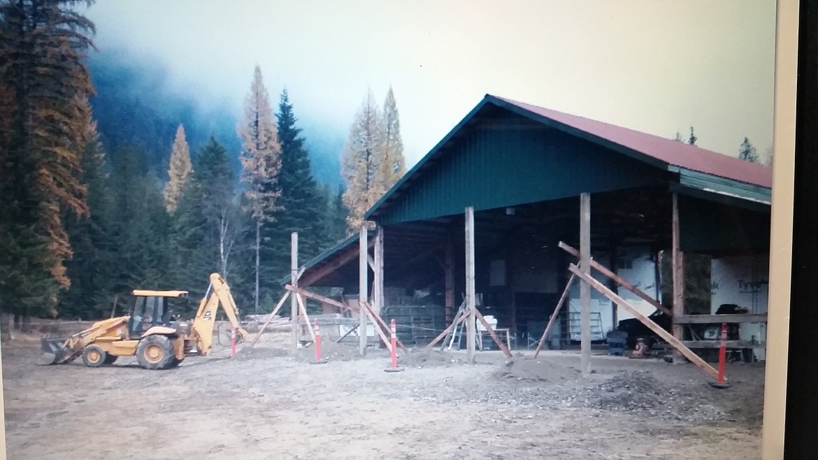 Larry and Kathy Humberg&#146;s barn and shop during construction. (Courtesy photo)