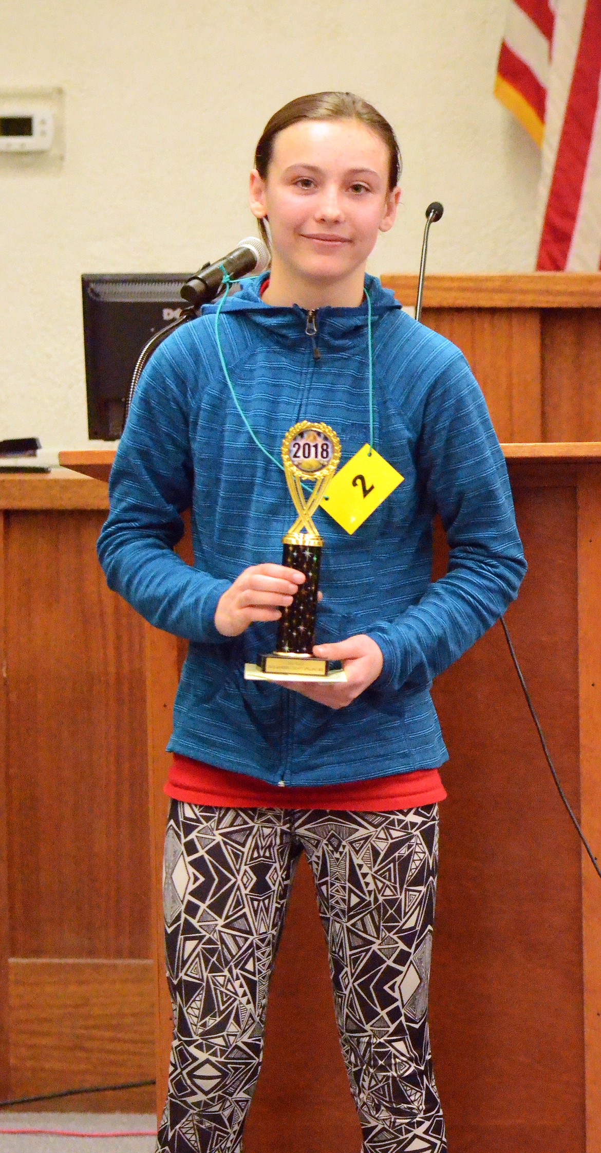 Sanders County Spelling Bee second place winner Hattie Neesvig. Erin Jusseaume/ Clark Fork Valley Press)