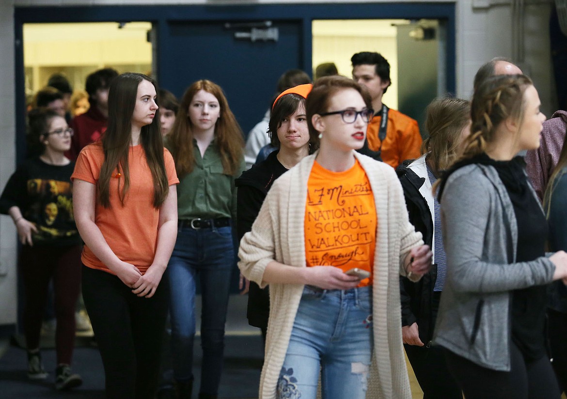 Students at Coeur d&#146;Alene High School skipped part of school Wednesday to rally for gun control and political solutions to school violence. (JUDD WILSON/Press)
