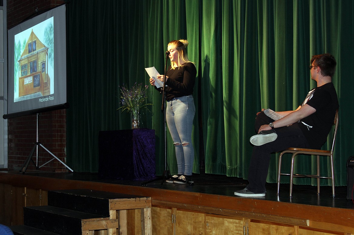 KHS freshman Shyann Baldwin reads her poem &#147;The Bean and Being,&#148; which was inspired by Kellogg coffee shop The Bean.