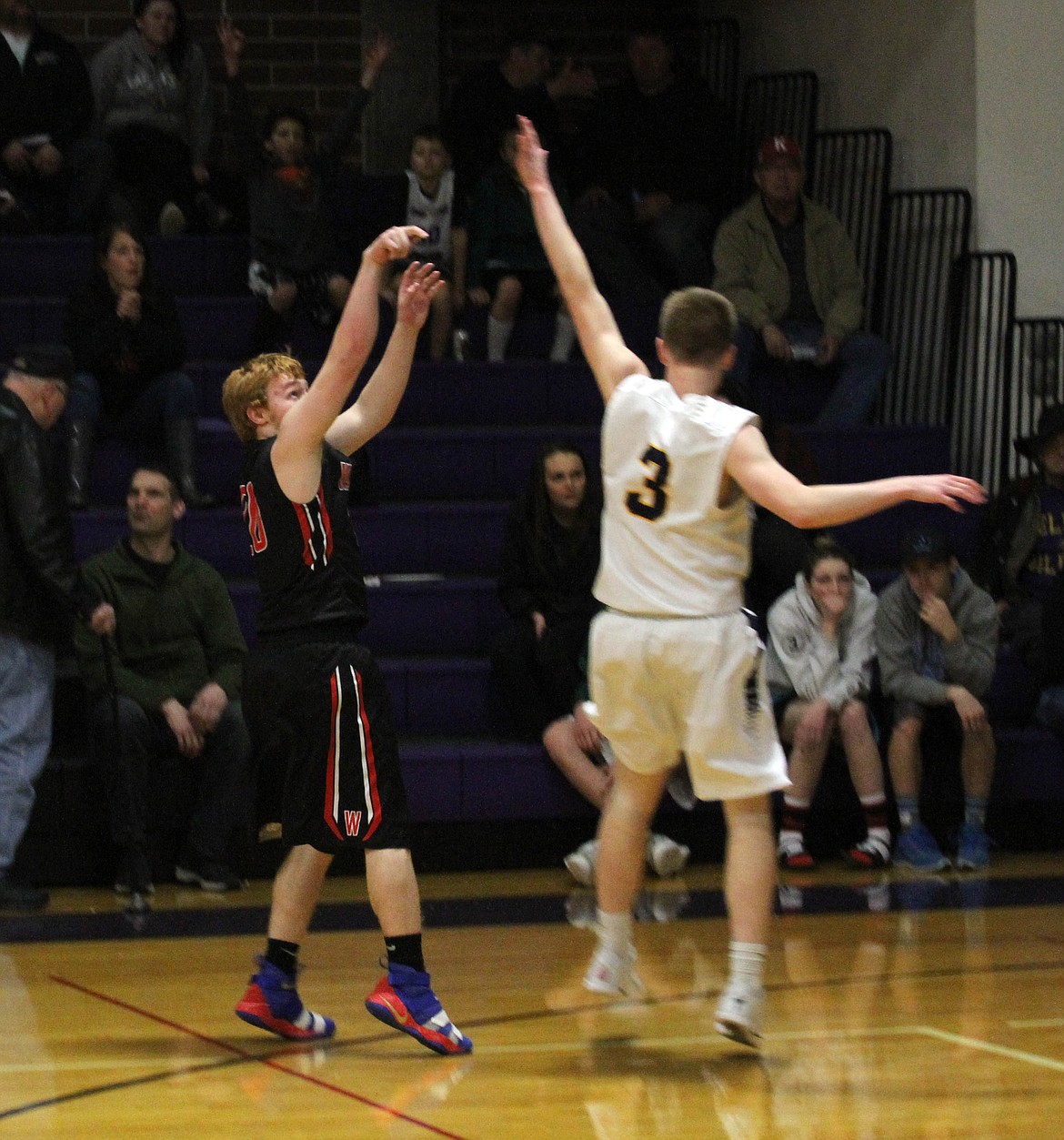 Photo by Josh McDonald
Wallace&#146;s Jaden Dimitroff puts up a deep three during the second half of the All-Star Game.