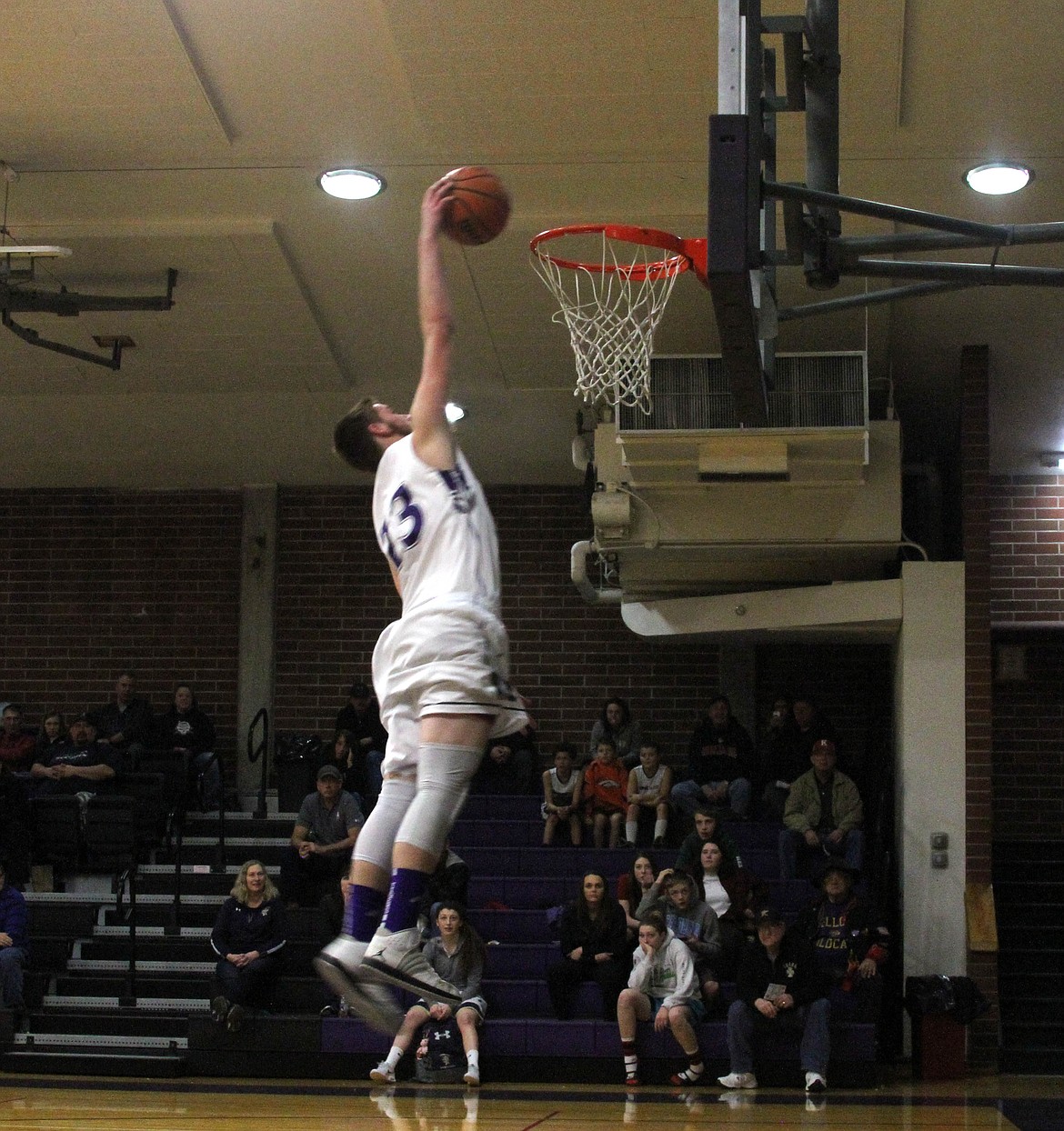 Photo by AriAna McDonald
Mullan&#146;s own Gryphon Todd throws down a dunk during the dunk competition.