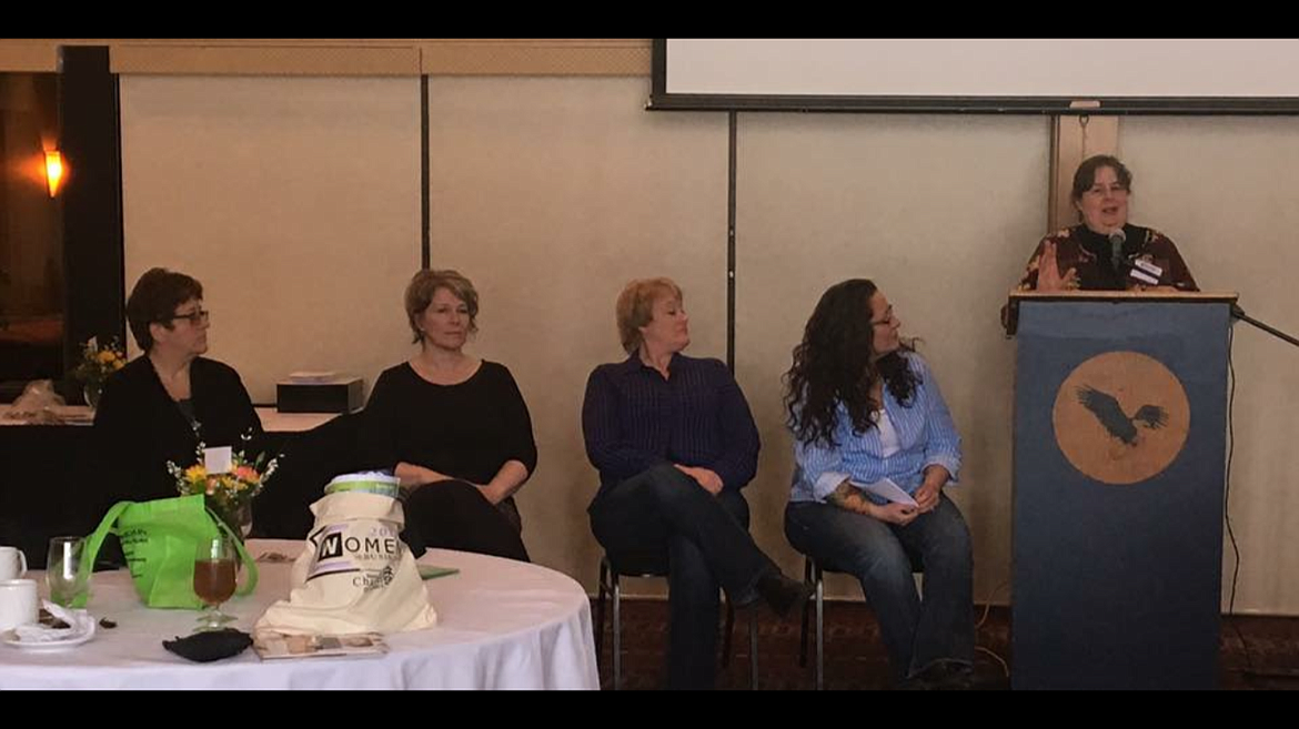 Courtesy photo
Last year&#146;s Women in Business. Left to right: Sharlene Delaney, Alison Henslee, Wendy Hawks, Nichele Whittaker, and speaking Lauren Kuczka.