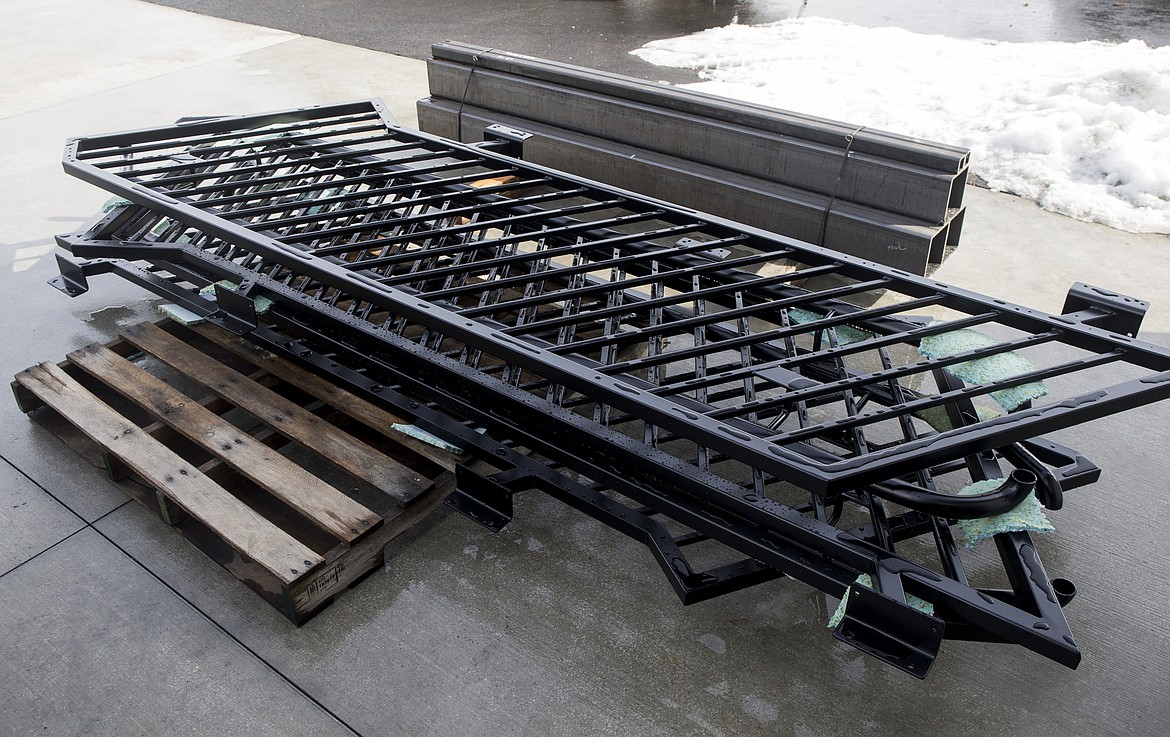 Precision Powder Blast and Coating company blasts, finishes and paints boat trailers, car frames, truck beds and step railings, like these shown here.