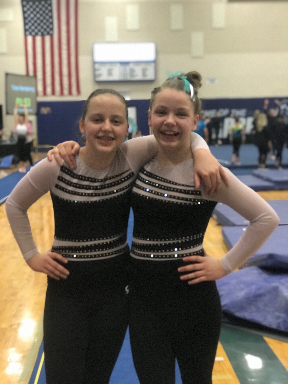 Courtesy photo
Avant Coeur Xcel gold gymnasts competing at the recent state championships in Boise included Bethany Rohrenbach, left, and Sarah Hudson.