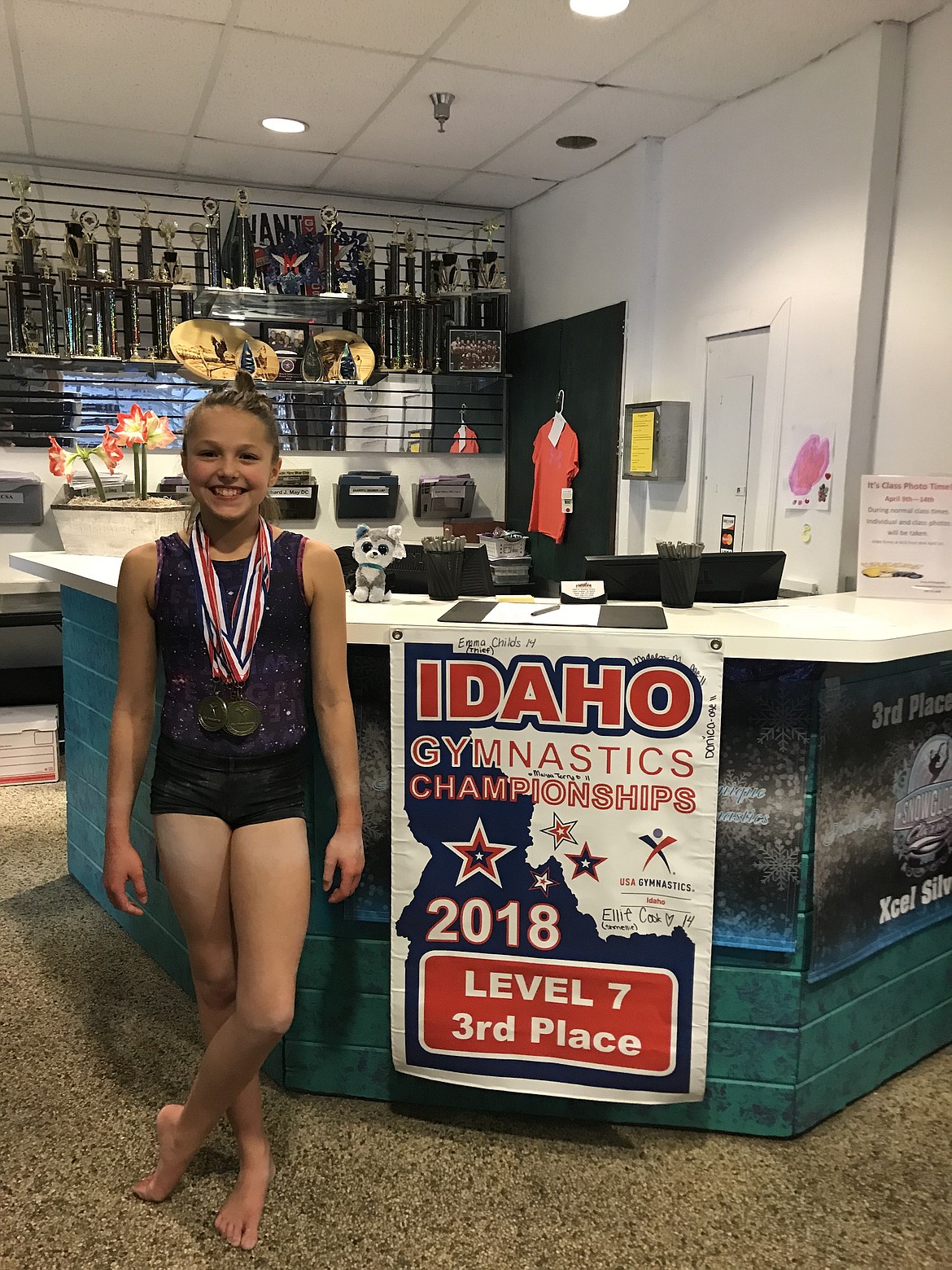 Courtesy photo
Avant Coeur Level 7 gymnast Madalyn McCormick took second All-Around in Pocatello during the Junior Olympics Championships, which landed her a spot to compete for the state of Idaho in Kansas City in January 2019 on the Level 7 state team.