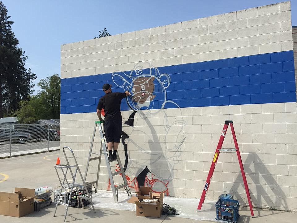 An outer wall of Bryan Elementary in Coeur d&#146;Alene gets an ArtCoLab mural.